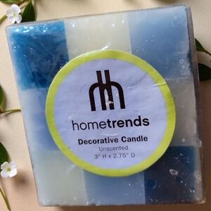 NWT Hometrends Cube Candle Shades Of Blue/White
